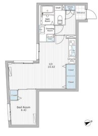 レジデンス市谷仲之町 206 間取り図