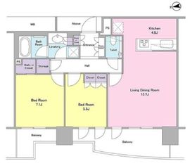 BLUE HARBOR TOWERみなとみらい (ブルーハーバータワーみなとみらい) 13階 間取り図