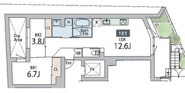 クラリティア文京本郷 101 間取り図