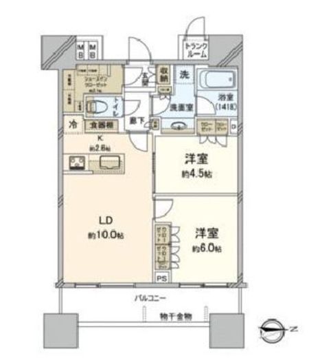 パークシティ大崎 ザ タワー 37階 間取り図