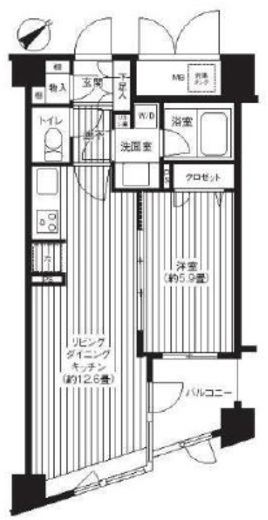 コスモリード新宿余丁町 303 間取り図