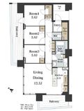 HARUMI FLAG SUN VILLAGE (晴海フラッグ サンヴィレッジ) 12階 間取り図