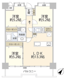 ライオンズプラザ湘南茅ヶ崎 9階 間取り図
