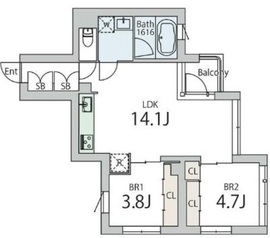 クラリティア文京本郷 202 間取り図