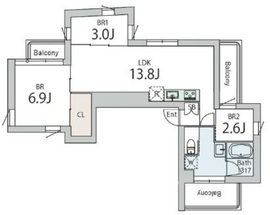 クラリティア文京本郷 401 間取り図