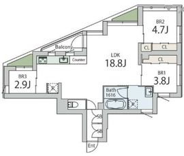 クラリティア文京本郷 302 間取り図