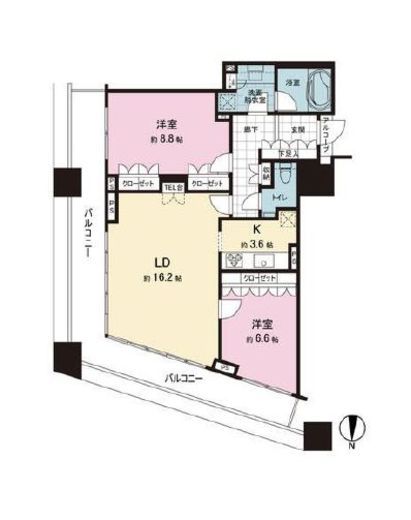 コンシェリア西新宿タワーズウエスト 28階 間取り図