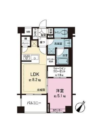 シティインデックス目黒 4階 間取り図