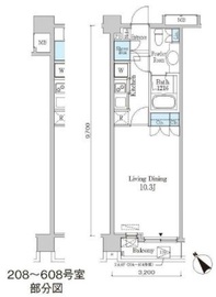 クインテット恵比寿 208 間取り図