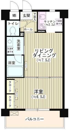 ルミエール祐天寺 603 間取り図