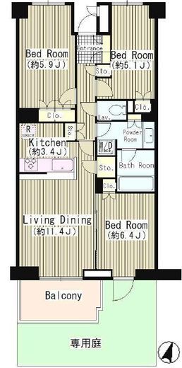 OASE用賀 E106 間取り図