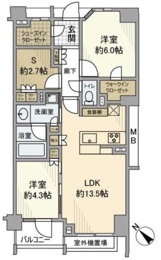 オープンレジデンシア文京六義園テラス 1階 間取り図