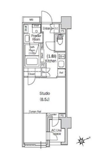 スタイリオ元住吉2 202 間取り図