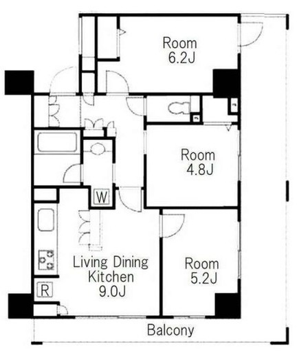 グーディッシュ新子安 3階 間取り図