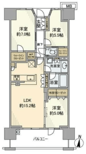 グレーシア藤沢鵠沼 5階 間取り図