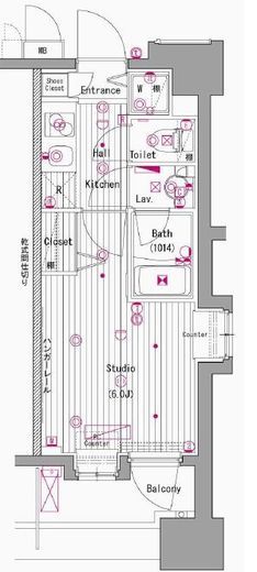 グランド・ガーラ横濱元町 3階 間取り図