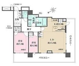 ザ・パークハウス戸越公園タワー 12階 間取り図