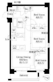 343 RESIDENCE SHINAGAWA (343レジデンス品川) 203 間取り図