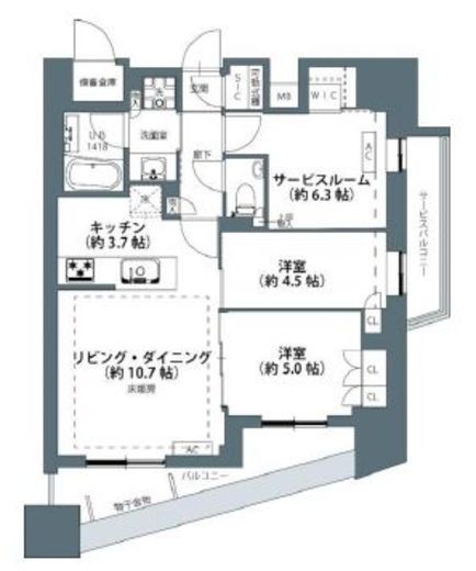 バウス藤沢 7階 間取り図