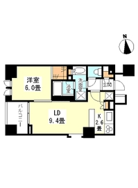 シティハウス東京新橋 6階 間取り図