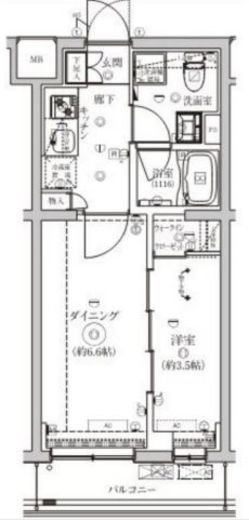 ベルシード野毛山公園 3階 間取り図