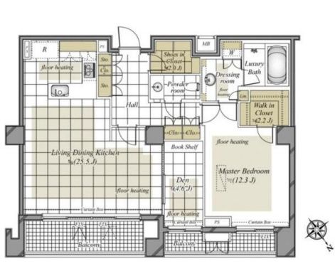 パークマンション六本木 3階 間取り図