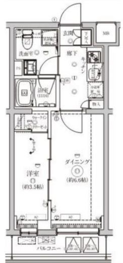 ベルシード野毛山公園 3階 間取り図