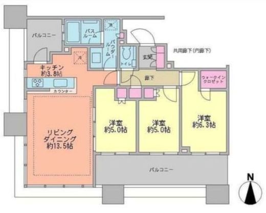 シティタワー武蔵小杉 21階 間取り図