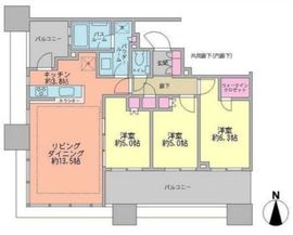 シティタワー武蔵小杉 21階 間取り図
