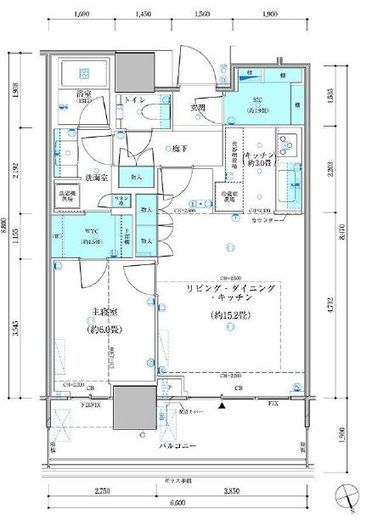 パークタワー勝どきミッド/サウス 22階 間取り図