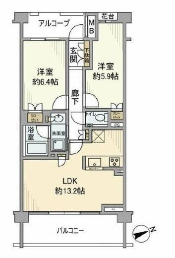 パークハウス杉並高井戸 2階 間取り図