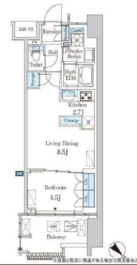 レガシス中目黒 1007 間取り図