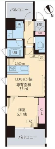 ビイルーム立川 905 間取り図