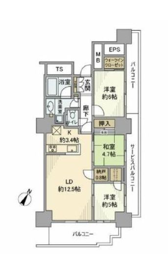 プラウドタワー石神井公園 17階 間取り図