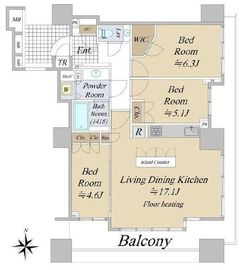 シティタワー四谷 11階 間取り図