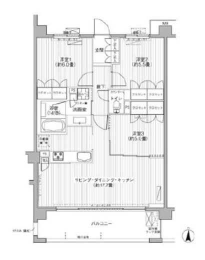グランフェリシア経堂赤堤 1階 間取り図