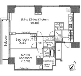 ザ・ベルグレイヴィア麻布 8F4 間取り図