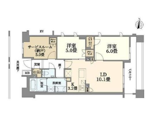 グローリオ田園調布 6階 間取り図