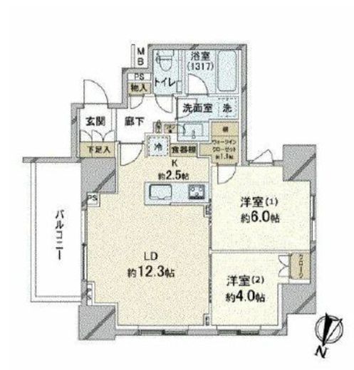 パークホームズ成城 7F1 間取り図