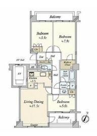 クレッセント新宿柏木 2階 間取り図