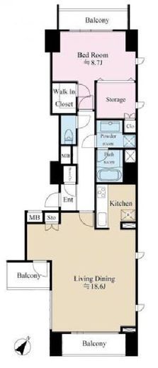 リテラス三軒茶屋 1102 間取り図
