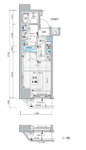 メインステージ三田アーバンスクエア 9階 間取り図