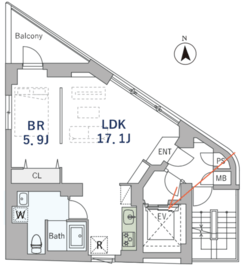 グランデュオ新宿2 (GranDuo shinjuku2) 901 間取り図