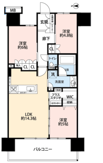 イニシア新小岩ローレルコート 6階 間取り図