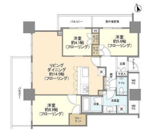 ステーションスカイタワー小田急相模原 23階 間取り図