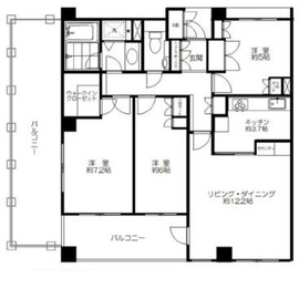 ツインズコート弦巻ノーステラス 3階 間取り図