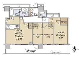 ザ・リバープレイスウエストタワー 4階 間取り図