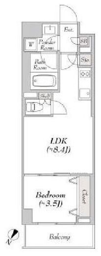ルミーク文京千石 208 間取り図