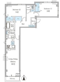 Blommor西麻布 201 間取り図