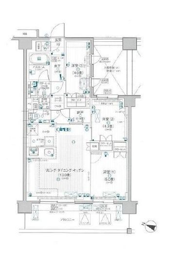 パレステージ茅ヶ崎Ⅱ 6階 間取り図